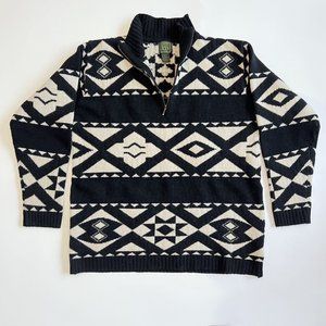 Vintage 100% Lambswool by Hudson Bay Oversized Mock Quarter Zip Sweater, Sz M
